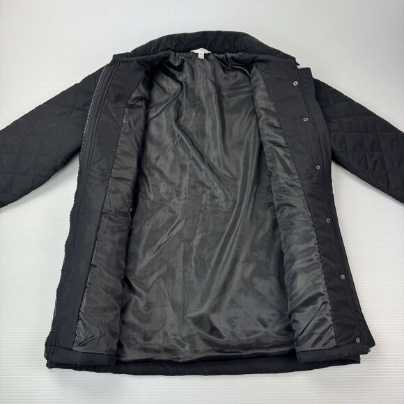 Time and Tru Quilted Barn Jacket Coat Black XL 16-18 Corduroy Collar Midweight - Picture 8 of 14